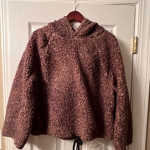 Pullover warm sweater with draw tie at bottom